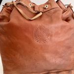 Ralph Lauren Vintage Polo Cognac Brown Leather Crossbody Bucket Bag Photo 5