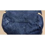 Eddie Bauer  Reversible Canvas Tote Denim/Stripe W/ Faux Suede Trim/Handles Photo 5