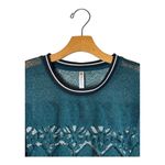 Fabletics Shirt Women Large Green Spruce Sophie Lace Tunic Athleisure Yoga Photo 4