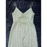 Azazie  Stretch Agave Sheath V-Neck Pleated Stretch Satin Dress Size‎ 4 Photo 4