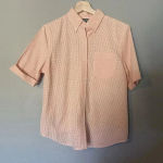 Ralph Lauren  Coral Peach Gingham ButtonShort Sleeve Shirt Pants Set Size‎ M /12 Photo 2
