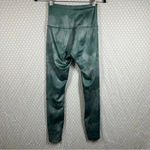 Beyond Yoga  Green Watercolor‎ High Rise Satin Leggings Photo 3
