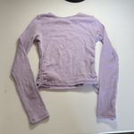 Princess Polly Top Women's 4 Purple Noorie Long Sleeves Cropped Ribbed Stretch Photo 2