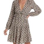 Veronica Beard  Delray Silk Crepe Mini Dress Printed Long Sleeve Women's Size 2 Photo 0