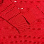 August Silk  Red See Through Lightweight Sweater‎ Women’s Size Medium Photo 4