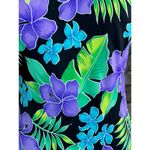 one piece swimsuit floral bright purple green blue Size M Photo 2