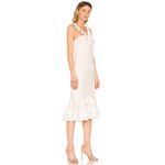 Cinq a Sept Kimora halter ruffle tiered dress in ivory 4 White Photo 3