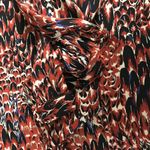 Veronica M  Blouse Womens Size‎ S All Over Feather Print Caged Criss Cross Neck Photo 7