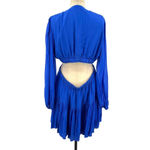 ALC Frank ALC A.L.C. Izzy ll Mini Dress Long Sleeve‎ Cut-Out Silk Georgette Blue Size 12 Photo 9