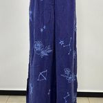 Johnny Was NWOT  Wide Leg Embroidered Floral Pants Size XL Blue Elastic waist Photo 6