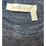 See By Chloe  Eyelet Sleeve Top Indigo Blue Womens  XS Sz2 Sweater Knit Tie Cuffs Photo 8