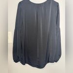 Old Navy  Black Satin Puff Sleeve Blouse Photo 1