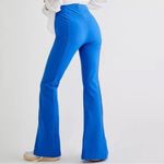 Free People Women’s L Real Deal Slit Flare Pant Blue High Waist Trendy New Photo 6