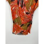 Johnny Heaven Womens Orange Tropical Asian Novelty Top Size XL Mesh Artsy Photo 2