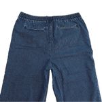 LOFT Wide Leg Draw Cord Waist Pinstripe Jeans, Size XL Relaxed Fit Blue Photo 3