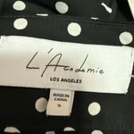 L'Academie Zillian Black White Polka Dot Side Zip Midi Sarong Wrap Skirt Size S Photo 6