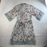 Posh Peanut S / M Robe Floral Lightweight Belted Bamboo Lounge Birds Butterflies Blue Size M Photo 3