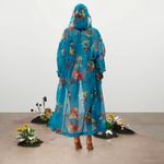 Ivy Park Adidas x Organza Jacket M Floral Print Hooded Long Coat Beyonce Photo 13