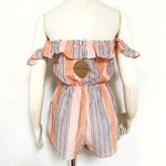 Honey Punch Ruffle Off Shoulder Boho Romper Photo 1