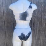 Gray and White Smoky One Shoulder 2 Piece Bikini Set Size XS Photo 2