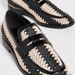 3.1 Phillip Lim Alexa Raffia & Leather Penny Loafers in Antique White/Black NEW Photo 0