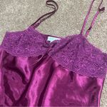 Morgan Taylor Womens Aubergine Mini Coquette Nightgown Sz L Chemise Satin Lace Photo 2