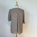 Alex & Lili V-Neck 3/4 Sleeve White Yellow and Black Short Sleeve  Blouse Photo 2