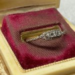 10K Yellow Gold Diamond Trilogy Twist Band Bridal Commitment Ring Size 7.25 Photo 1