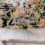 Parker Womens Yellow Abstract Leaf Print Skirt Size 4 Photo 4