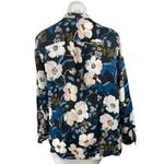 Laundry by Shelli Segal  Black Floral Long Sleeve Tie Neck Blouse Top Size 10 Photo 1