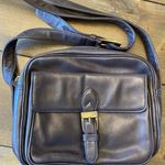 vintage‎ Ralph Lauren Deep Chocolate Brown Purse Crossbody gold clasp Photo 0