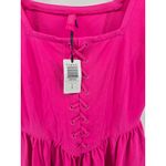 Torrid  Betsey Johnson Pink Lace Up Corset Fit Flare Dress Pockets Size 0 Large Photo 4