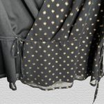 Banana Republic Y2K  Metallic Dot Wrap Blouse Black Top- Sz. Medium Coquette Girl Photo 5