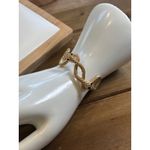 Gold Tone Snake Bangle Bracelet With Black Accents Photo 4