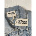NWT Savanna Jane Cropped Denim Jacket Light Wash Blue Casual Jean Womens Size S Photo 2
