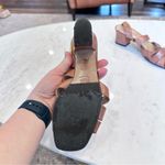 Bottega Veneta  Light Brown Leather Strappy Block Heel Sandal with Gold Buckle 8B Photo 12