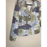 Christopher & Banks Vintage Cotton Paisley Print Blazer Sz Large Blue Green Pastels Photo 5