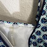 Lands' End  Women's Tankini Top Size 12 Blue Geometric Print Photo 4