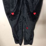 PINK - Victoria's Secret VS PINK Teddy One piece pjs Black w/Red Hearts cozy fall limited edition warm Photo 8