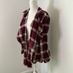 Wild Blue x Sadie Robertson red & cream plaid flannel cardigan size M Photo 2
