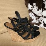 Charlotte Russe  ankle strappy wedges. Black. Size 7 Photo 3