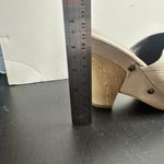 ELIZABETH STUART Studded Neutral Leather Platform Heels Sandals Wood Size 39 Tan Photo 11