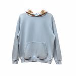 JK Sia crochet hoodie. XL. Light blue mineral wash. Photo 3