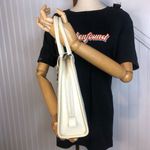 Gucci Ivory Leather Satchel Self-Standing Jackie Silver Buckle Hand Bag COMES WITH: DUST BAG Photo 5