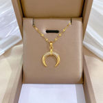 Boutique NEW Crescent Moon Pendant Necklace | 14k Gold Over Sterling Photo 7