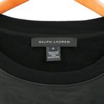 Ralph Lauren Black Label Leather Front Wool Sweater Pullover Sweatshirt M Size M Photo 2