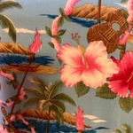 Vtg 90s floral Hawaiian shirt Blue Size M Photo 10