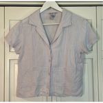 The Eagles Eye 100% linen Lavender short sleeve button down small Purple Photo 2