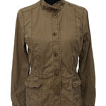 Eileen Fisher Womens Button Up Jacket Size Small Ruffle Neck Photo 0