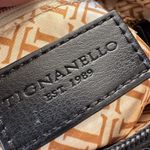 Tignanello Genuine Leather Crossbody Purse Black White Pleated Hobo Tassel Trim Photo 11